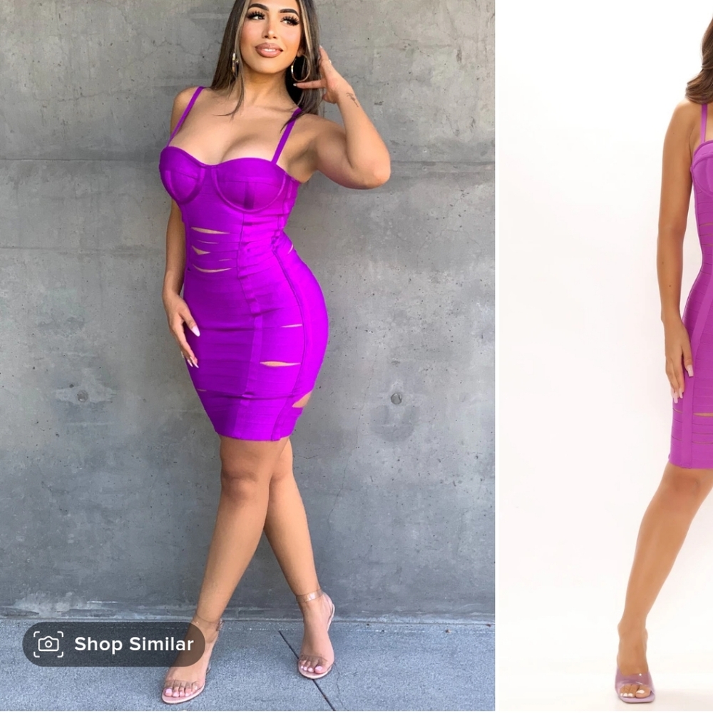 Livin' Good Bandage Mini Dress - Purple.